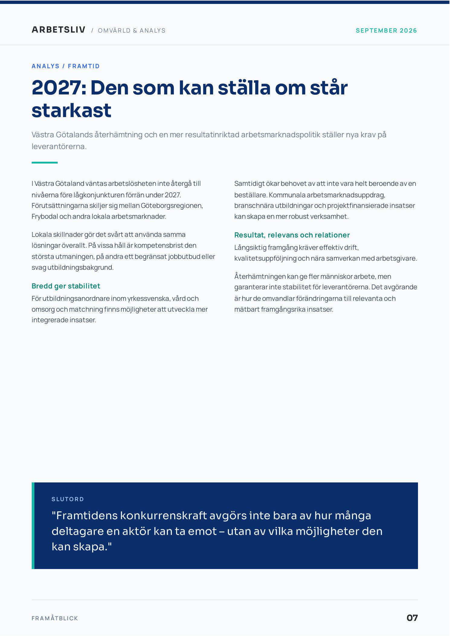 Arbetsliv September 2026, sida 7